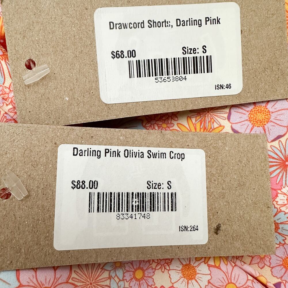 ❗️SOLD❗️Albion Darling Pink Olivia Swim Top Shorts Matching Swim Set NWT Size S - Picture 14 of 15